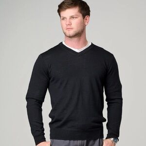 Ansett Men's Machine Washable Merino Wool Black Sweater size Large